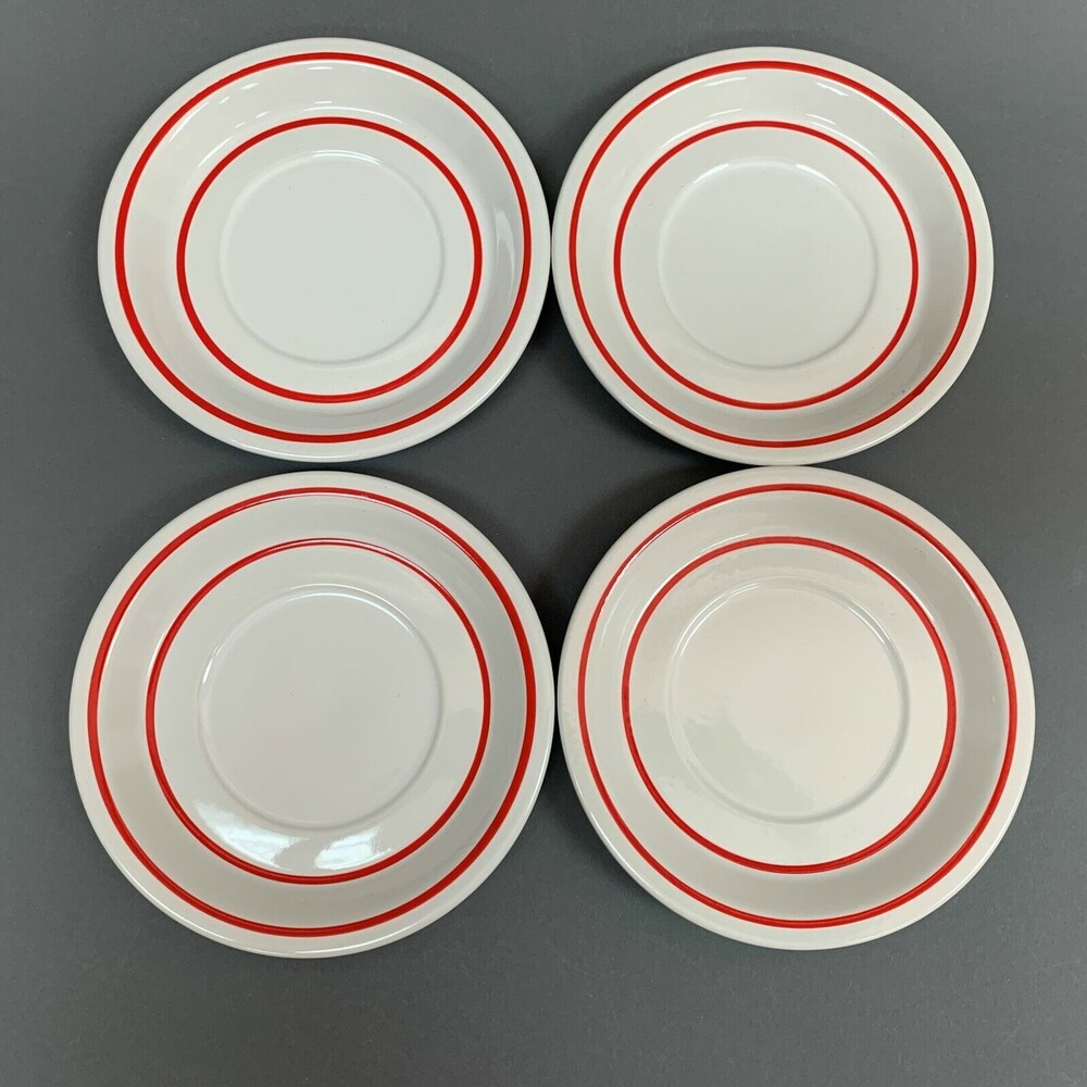 Epoch Twas The Night Before Christmas Saucers White Red 8100 Korea Lot of‎ 4